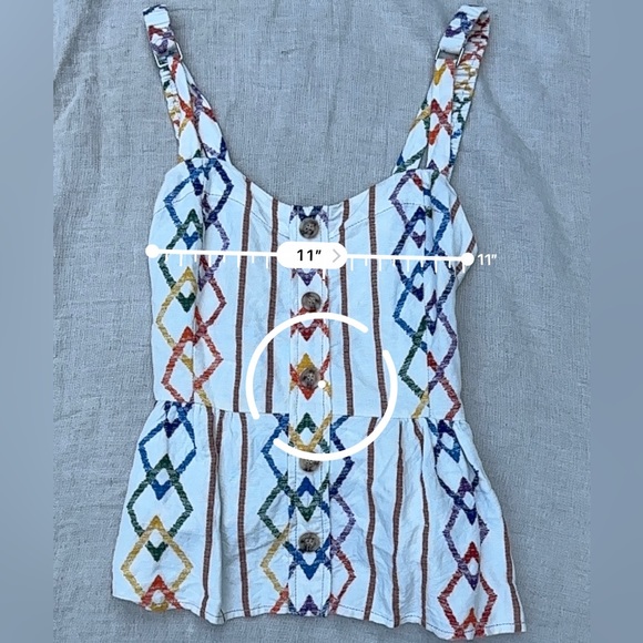 Anthropologie Current Air Los Size S Rainbow and White Tank Top - Picture 8 of 9